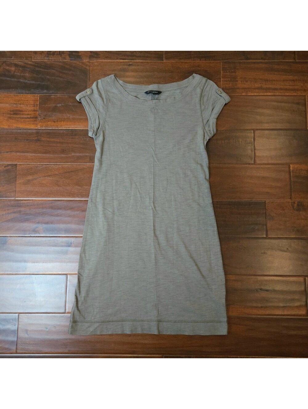 Banana Republic Womens XS Taupe Brown 100% Cotton Slub Knit T-Shirt Mini Dress